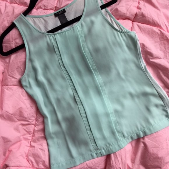 Ann Taylor Mint Chiffon Shell Tank Blouse - Picture 2 of 4